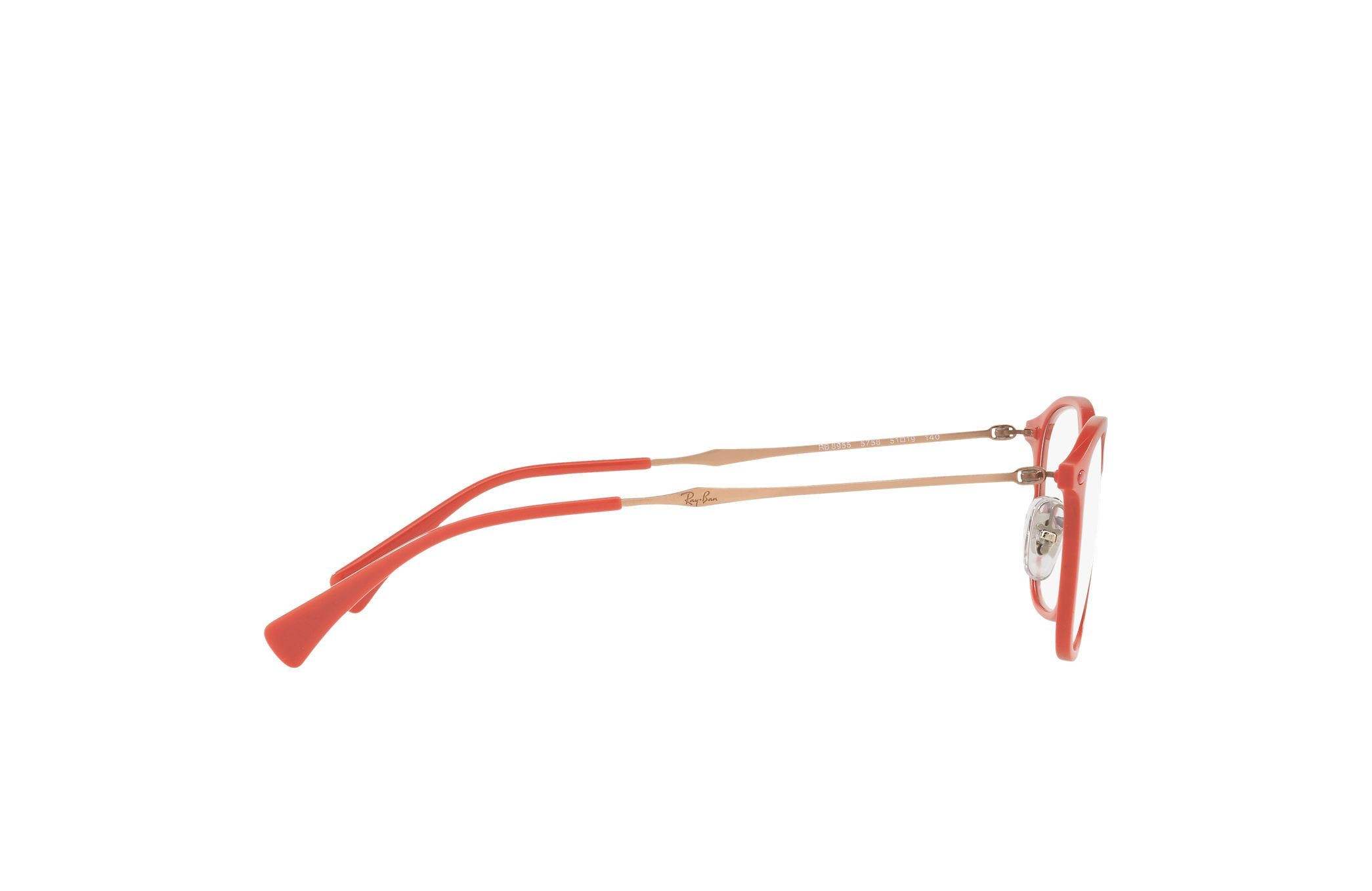 Ray-Ban RB8955-5758 Nylon Matte Red Square 53mm Lens Optical Eyeglasse