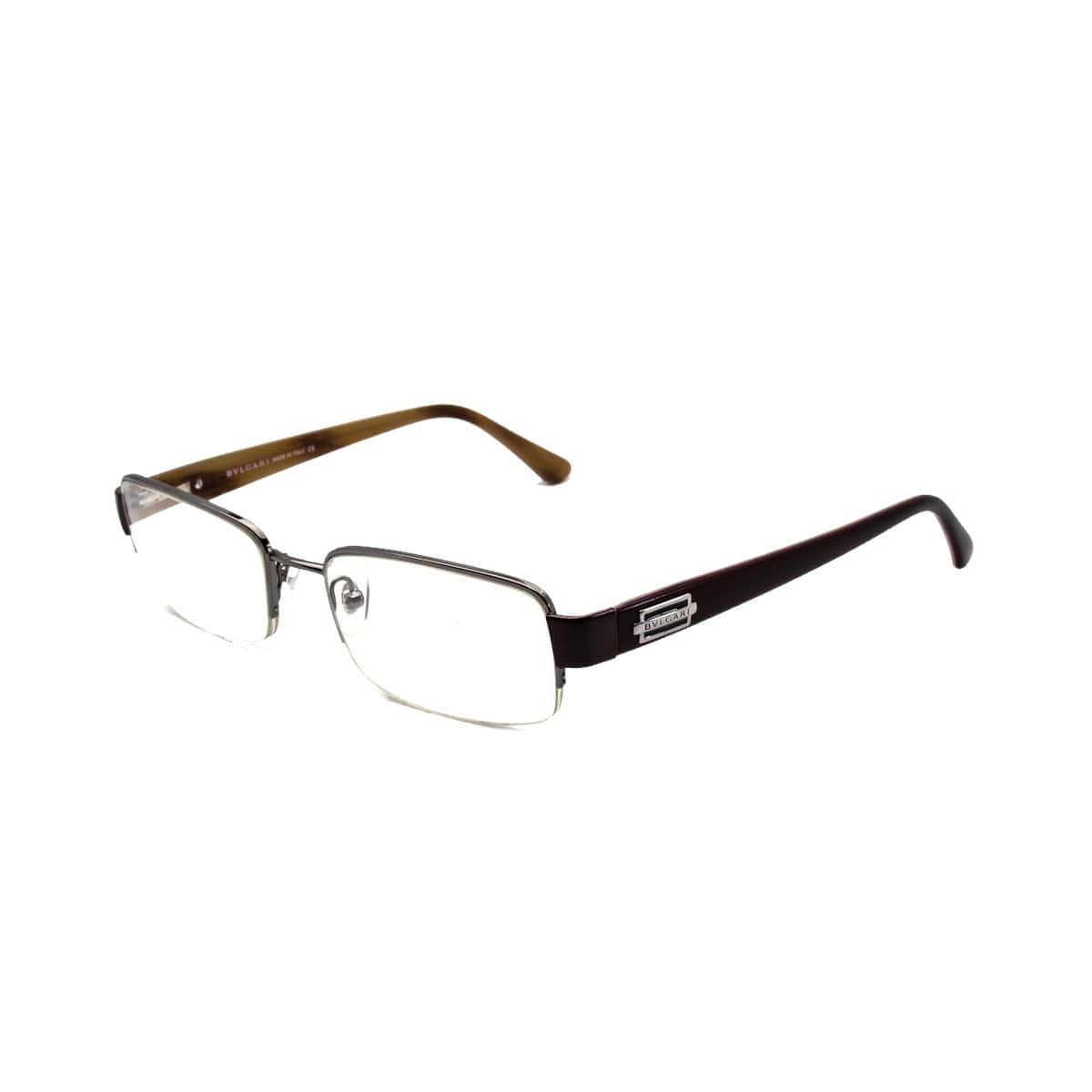 Bulgari BV1005-103 Brown Silver Rectangular Unisex Metal Eyeglasses