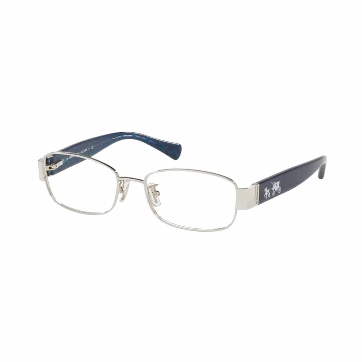 Coach HC5075-9278 Silver Milky Navy Rectangular Women's Metal Eyeglasses