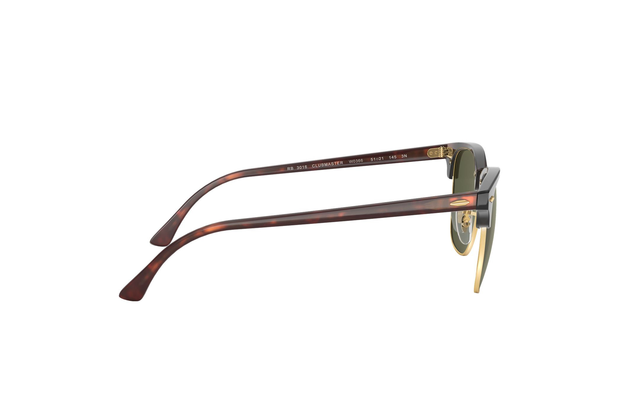 Ray-Ban RB3016F-W0366 Gloss Tortoise Square Green Lens Sunglasses