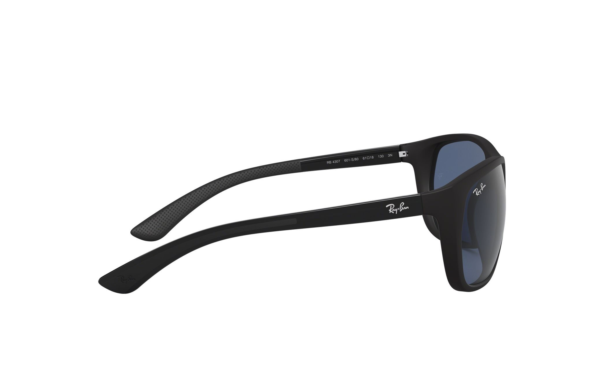 Ray-Ban RB4307-601S80 Unisex Matte Black Square Dark Blue Lens Nylon S