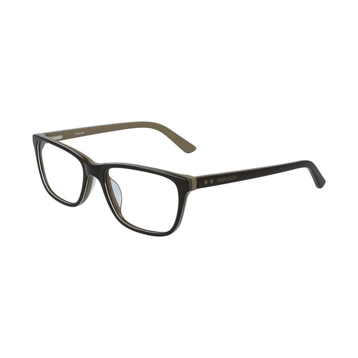 Calvin Klein CK-19510-203 Dark Brown Beige Square Men's Acetate Eyeglasses