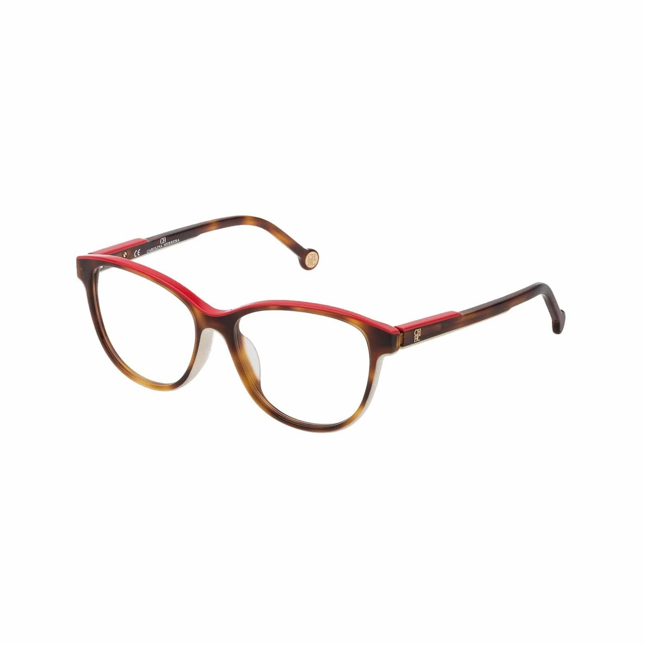 Carolina Herrera VHE800-0ADQ Red Milk Square Women's Acetate Eyeglasses