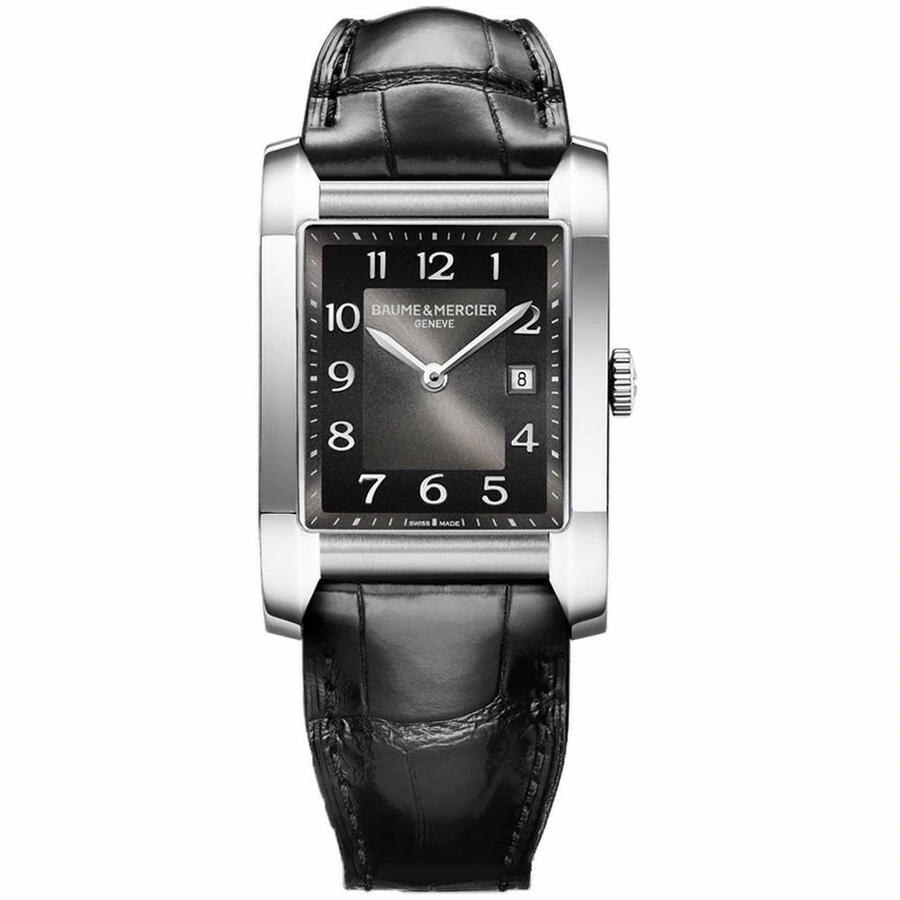 Baume & Mercier 10019 Hampton Black Dial Women's Alligator Leather Watch