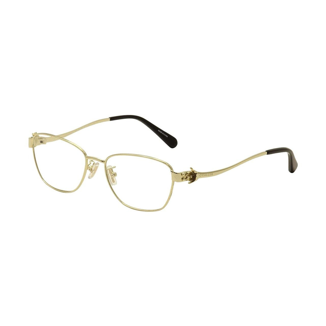 Coach HC5086-9291 Light Gold Black Rectangular Women's Metal Eyeglasses
