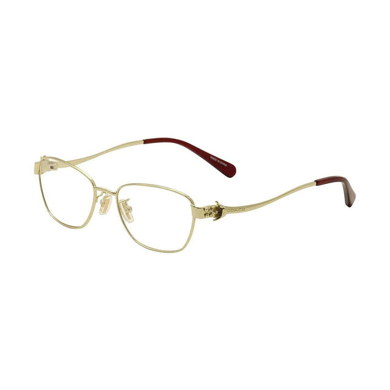 Coach HC5086-9297 Light Gold Burgundy Rectangular Women's Metal Eyeglasses