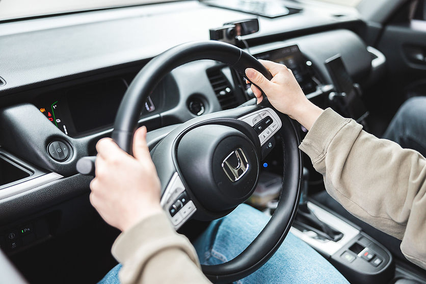 a steering wheel.