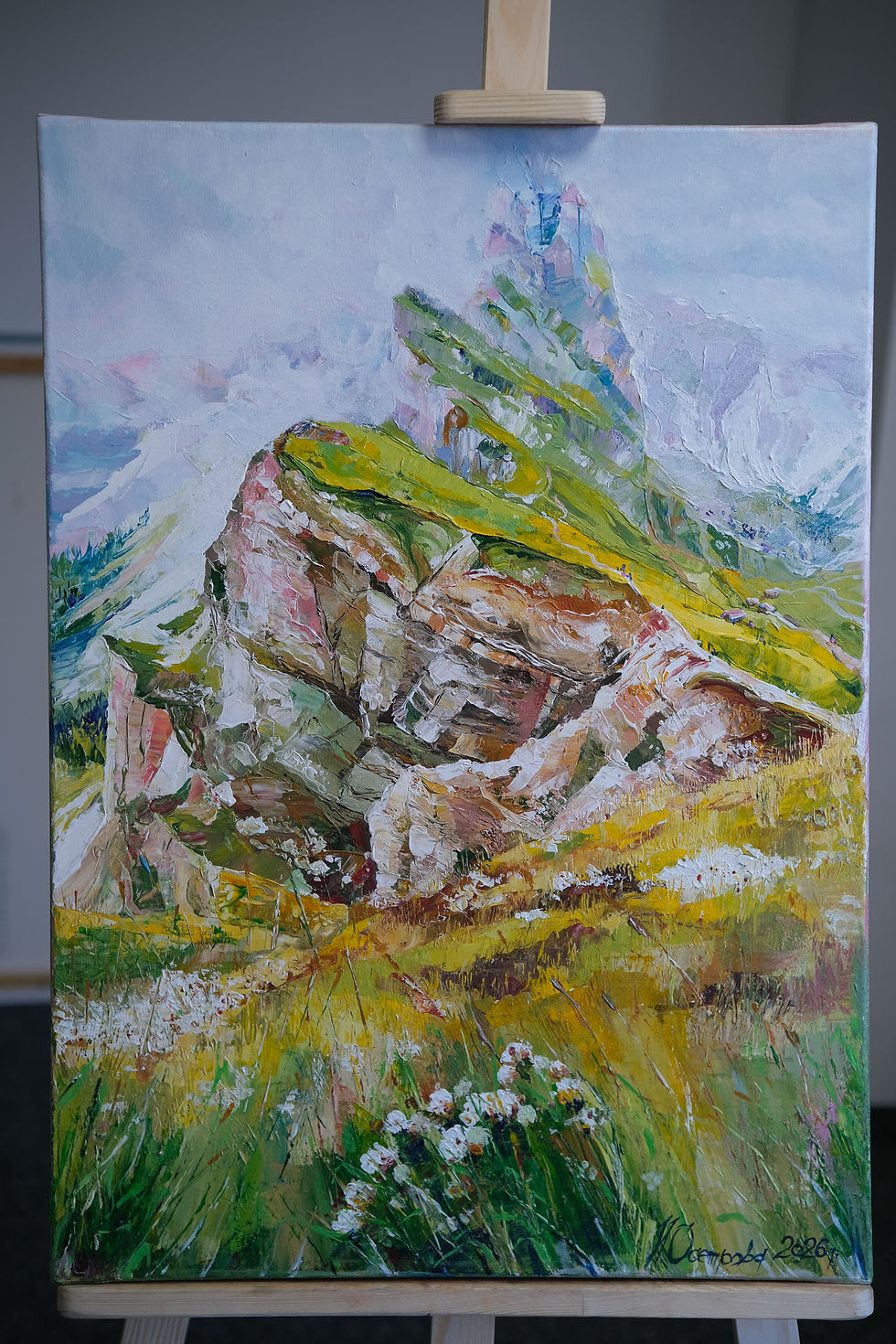 Thumbnail: Dolomiti Alps Acrylic Painting on canvas (70x50 cm)