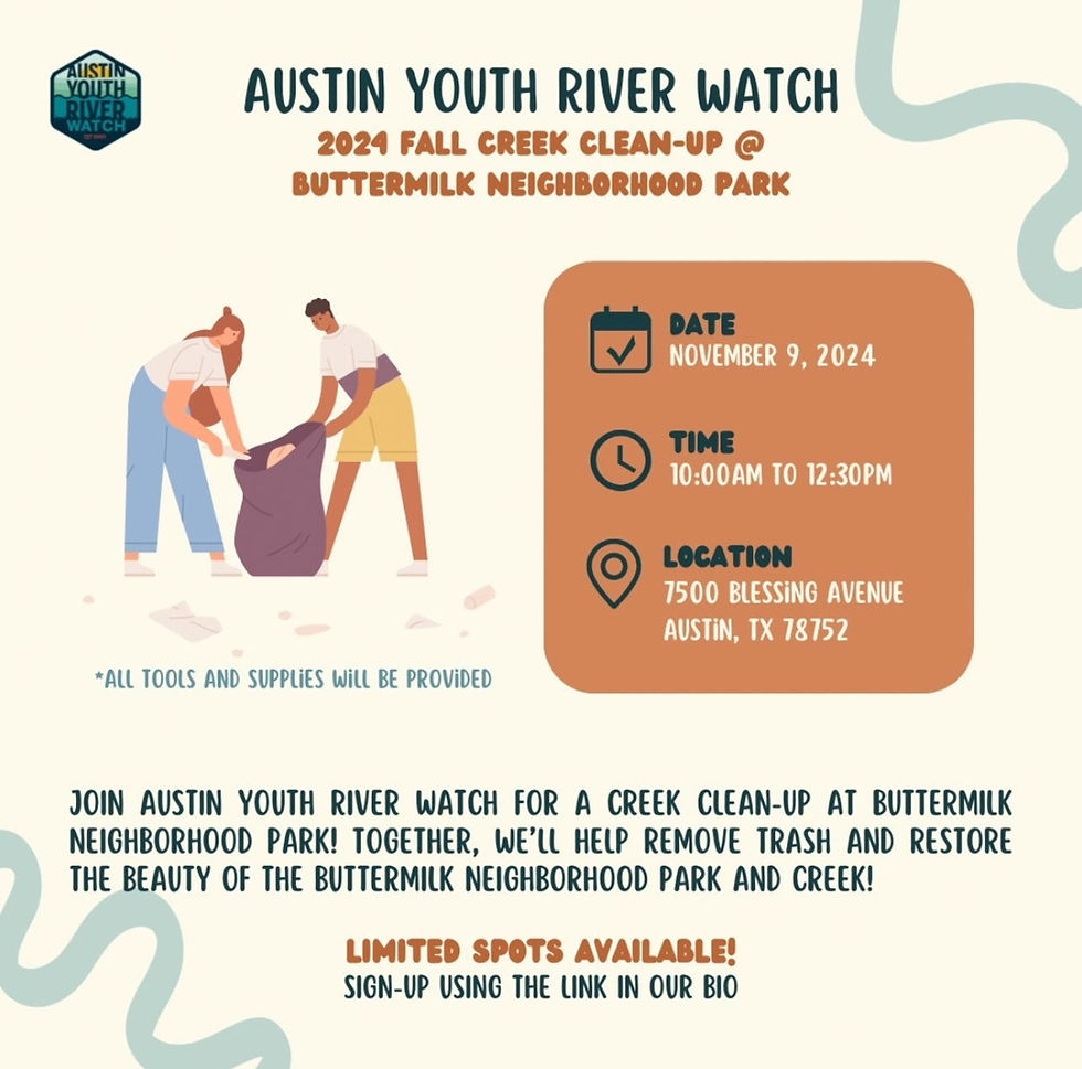 Austin Youth River Watch - 2024 Fall Creek Cleanup