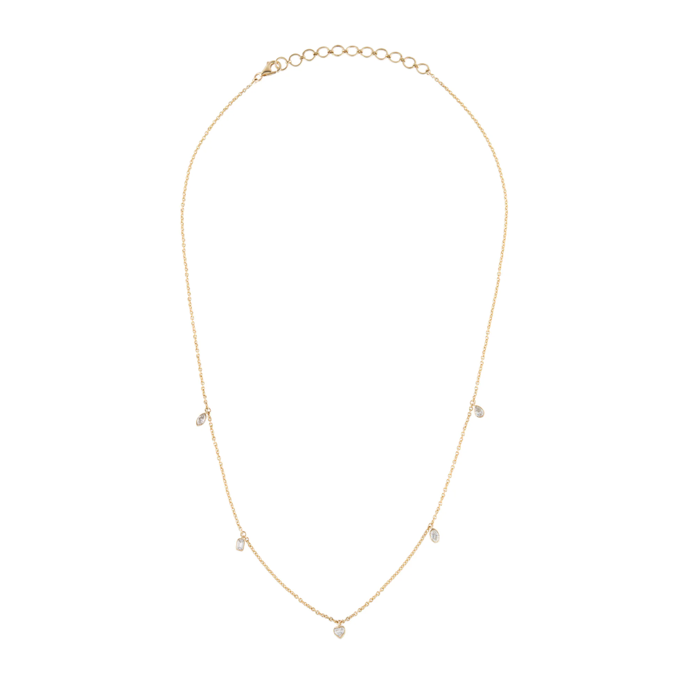 Multi Shape Diamond Bezel Necklace
