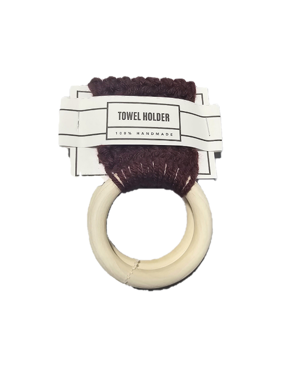 Crochet Towel Holder Ring - Maroon