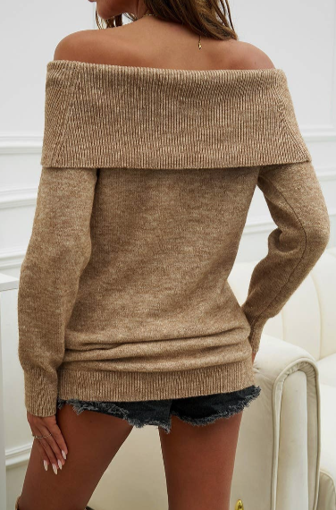 Thumbnail: Solid Knitted Pullover Sweater