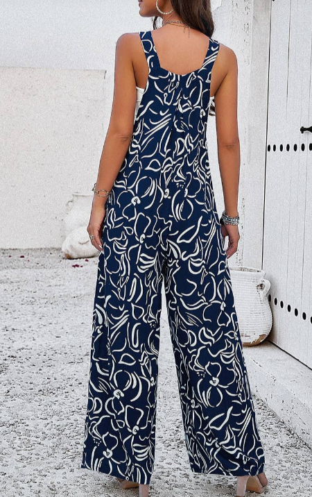 Thumbnail: Jumpsuit, Sleeveless, wide leg pockets