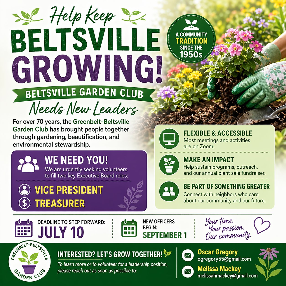 Beltsville Garden Club Seeks New Leaders to Sustain Decades-Long Community Tradition
