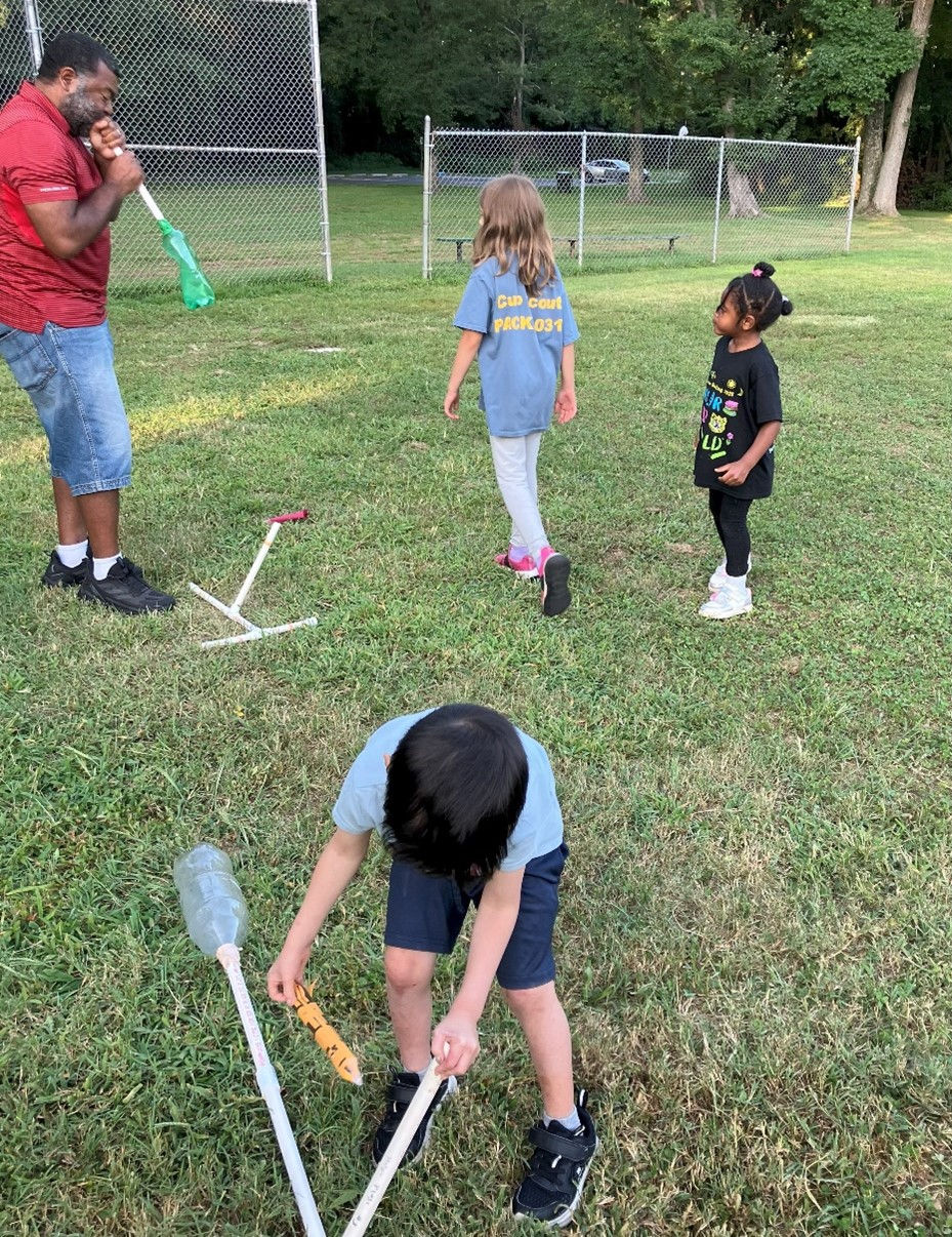 Getting ready to launch our stomp rockets!