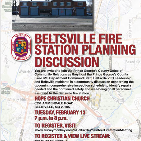 February 12 Beltsville Fire Station Community Meeting