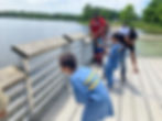 Sam M and Dave George P and their families fish at Lake Artemesia on free fishing day.