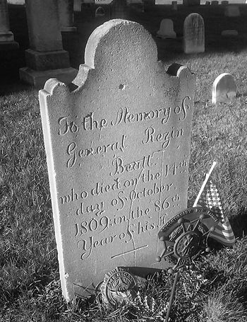 Resin Beall's gravestone in St. John's Cemetery in Beltsville (1723 - 1809)