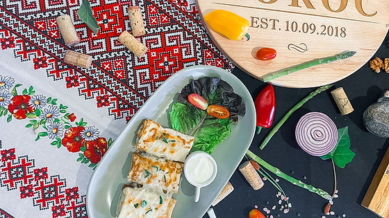 Blini meat and cheese