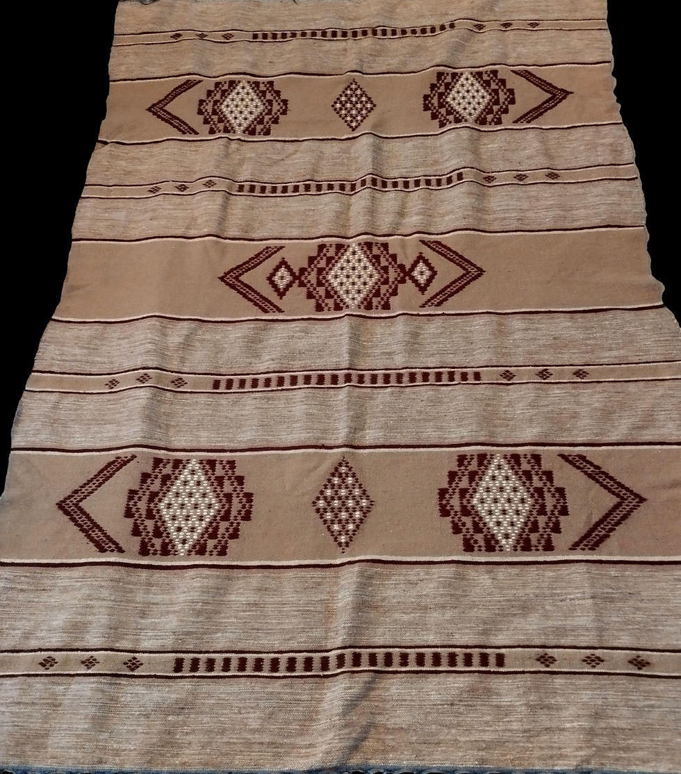 Couverture Berbère, laine vierge, 156 x 228 cm, Tunisie