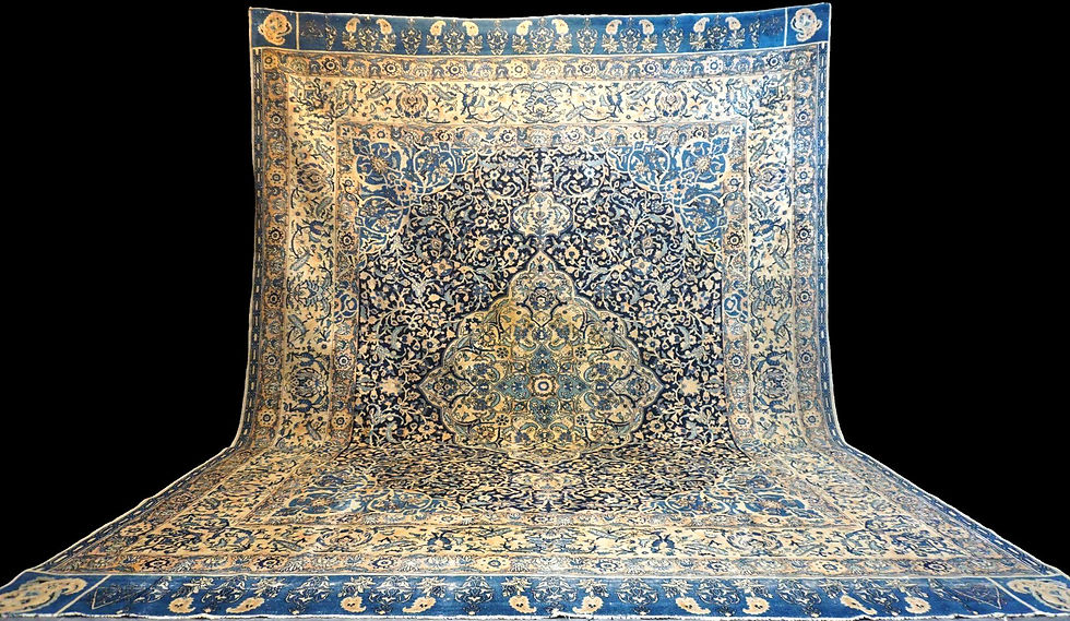Tapis Kirman Laver, XIXème, 272 x 355 cm, époque Kadjar