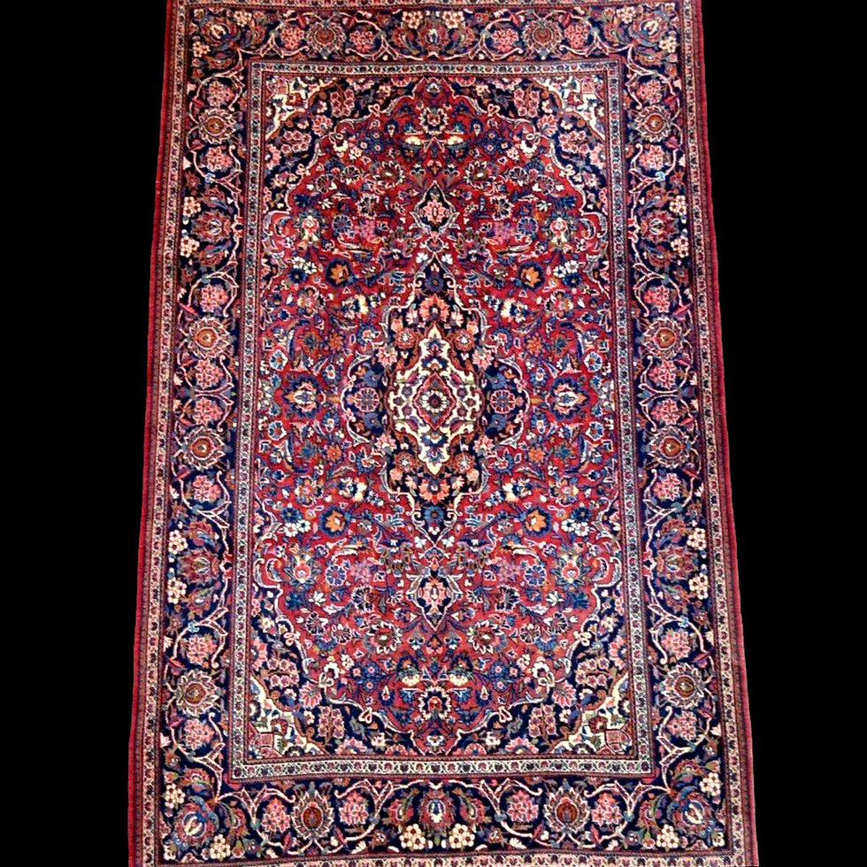 Tapis Kashan, 134 x 213 cm, laine kork nouée main, Iran 1970