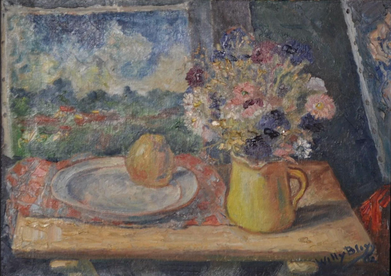 Willy BLEYS (1909-1978) , Nature Morte à la Pomme , 1962