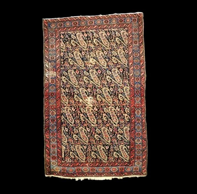 Tapis Persan Senneh, 117 cm x 187 cm, décor de Boteh, laine fin du XIXème siècle