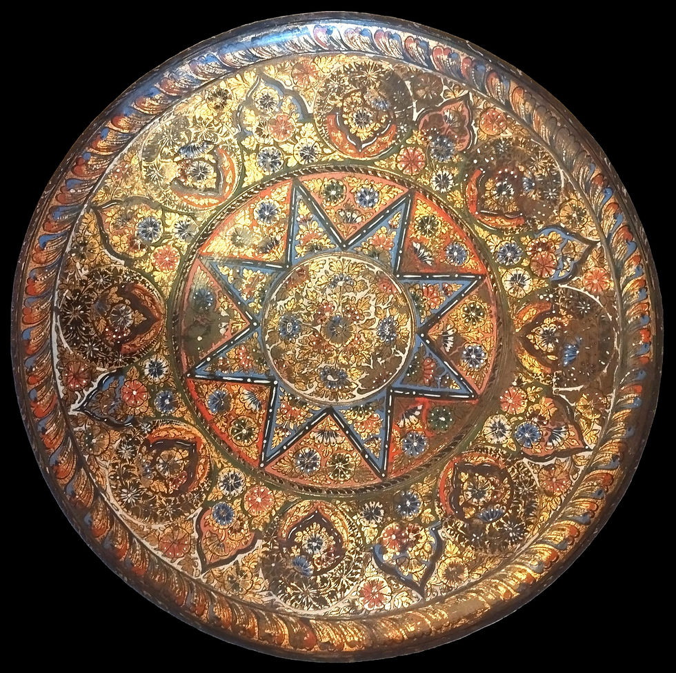 Plat à loukoum, laiton émaillé, Empire Ottoman, fin XVIII à