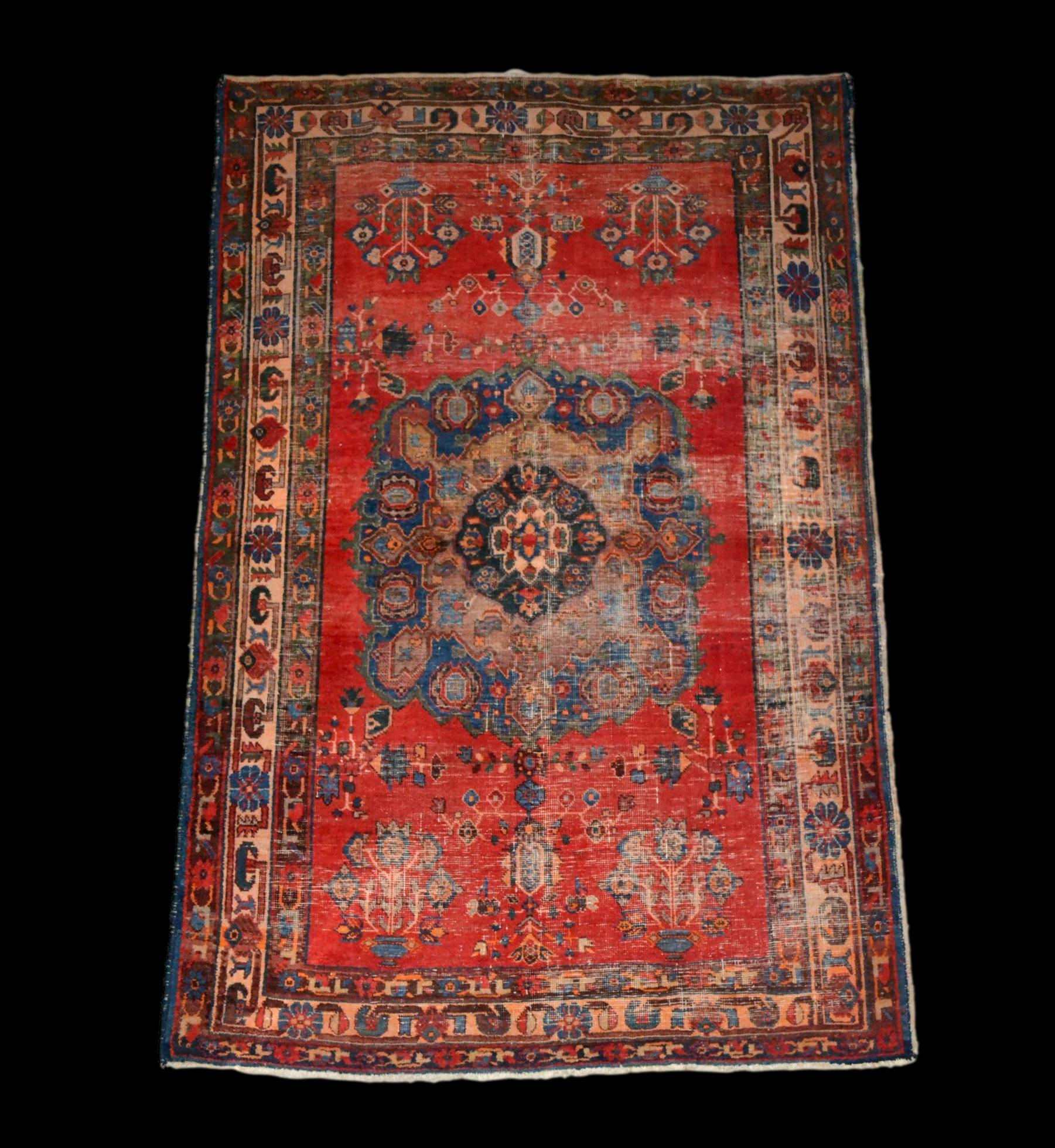 Sirdjan, 138 x 209 cm, laine nouée main, Perse, Iran début XXème