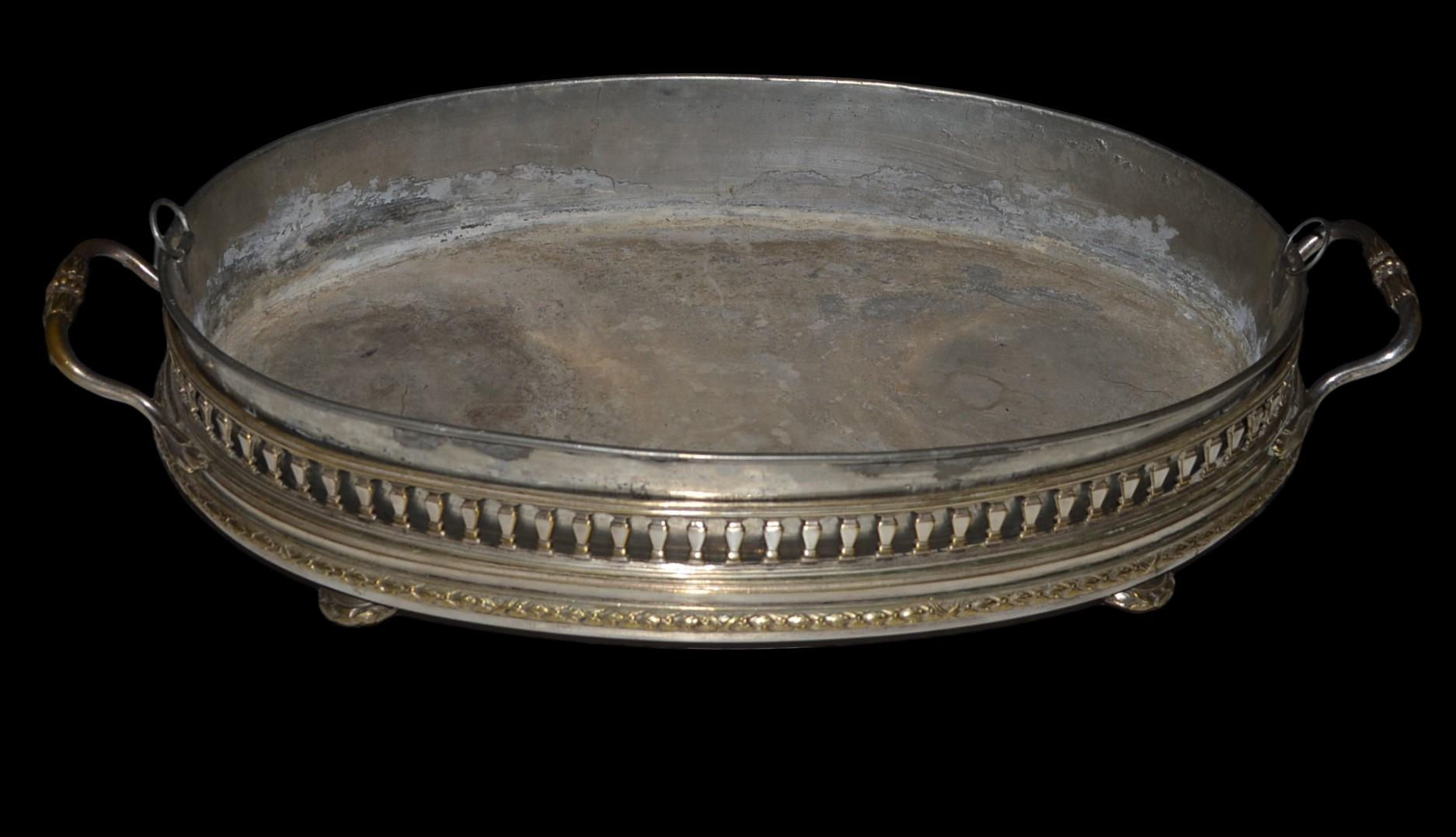 Jardinière De Table - Métal Argenté Et Zinc- circa 1860-1880