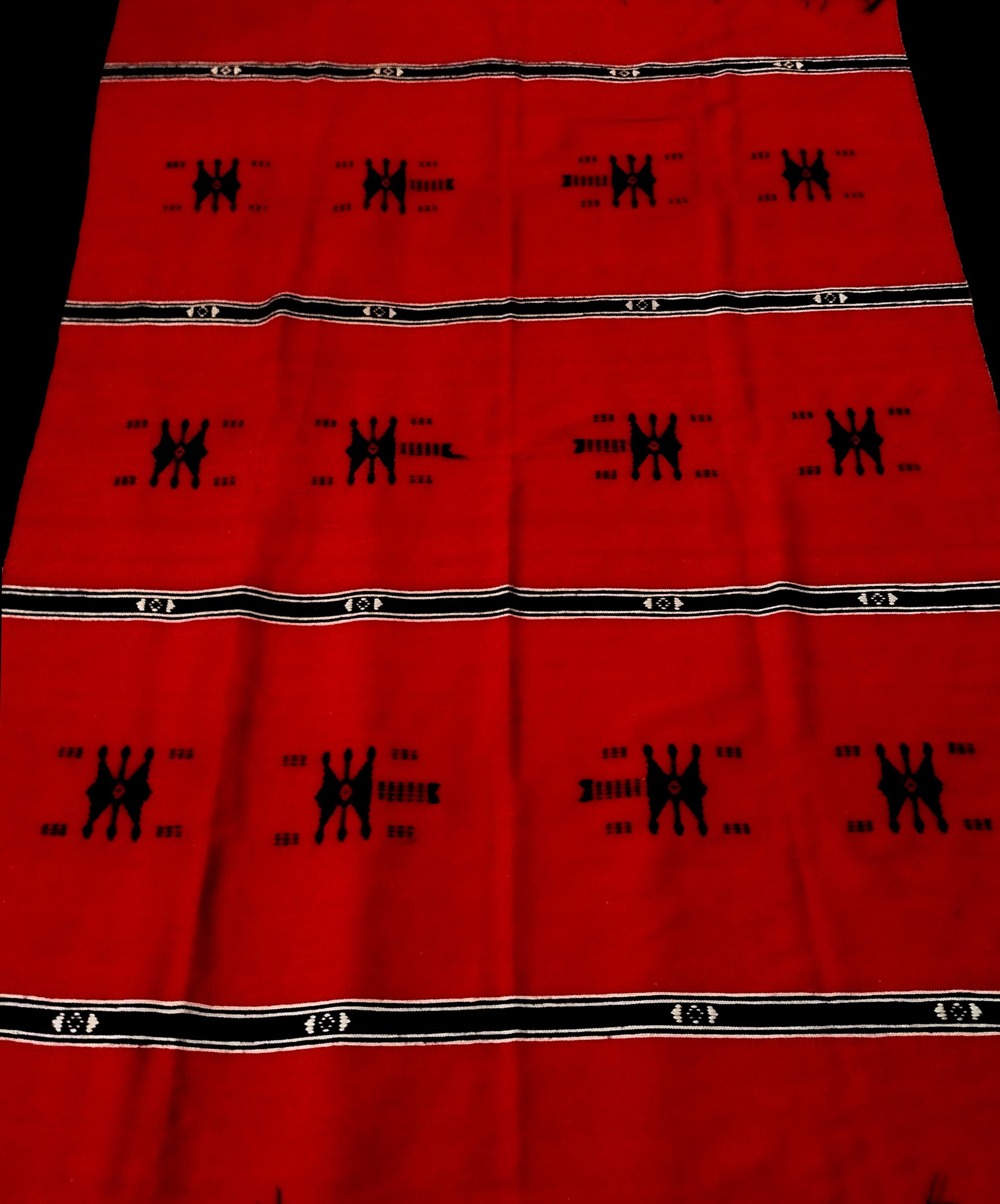 Couverture Berbère, laine vierge, 164 x 233 cm, tissée