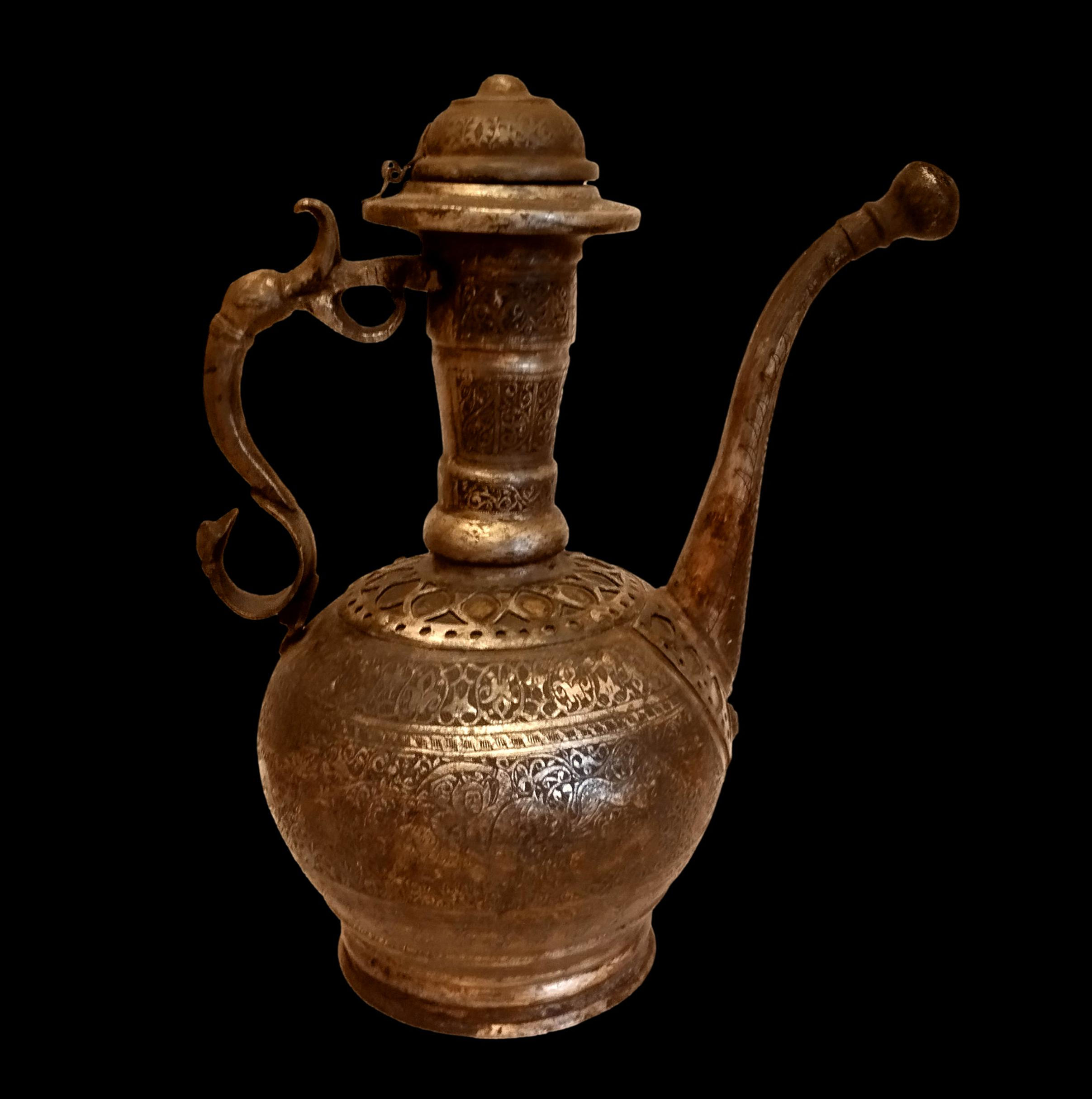 Aiguière en cuivre étamé, Ouzbékistan, XIXème