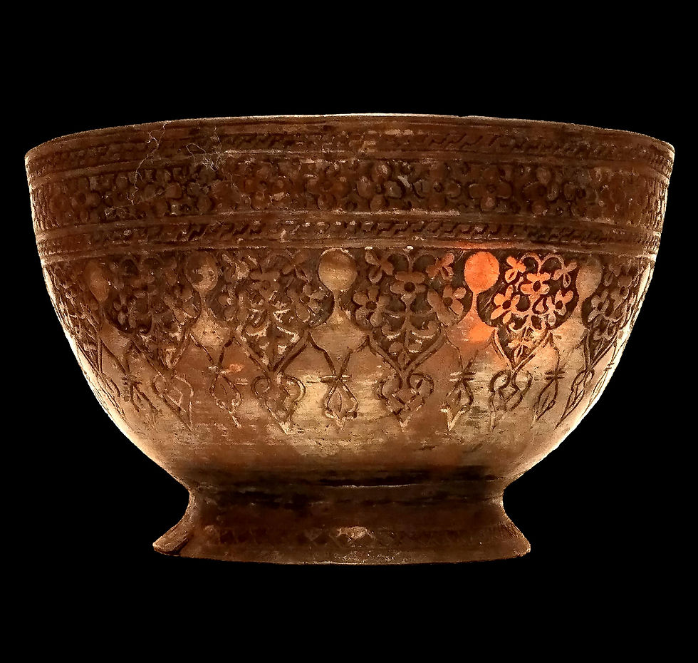 Bassin Islamique, Tâs, bol, cuivre étamé, Afghanistan, XIXè