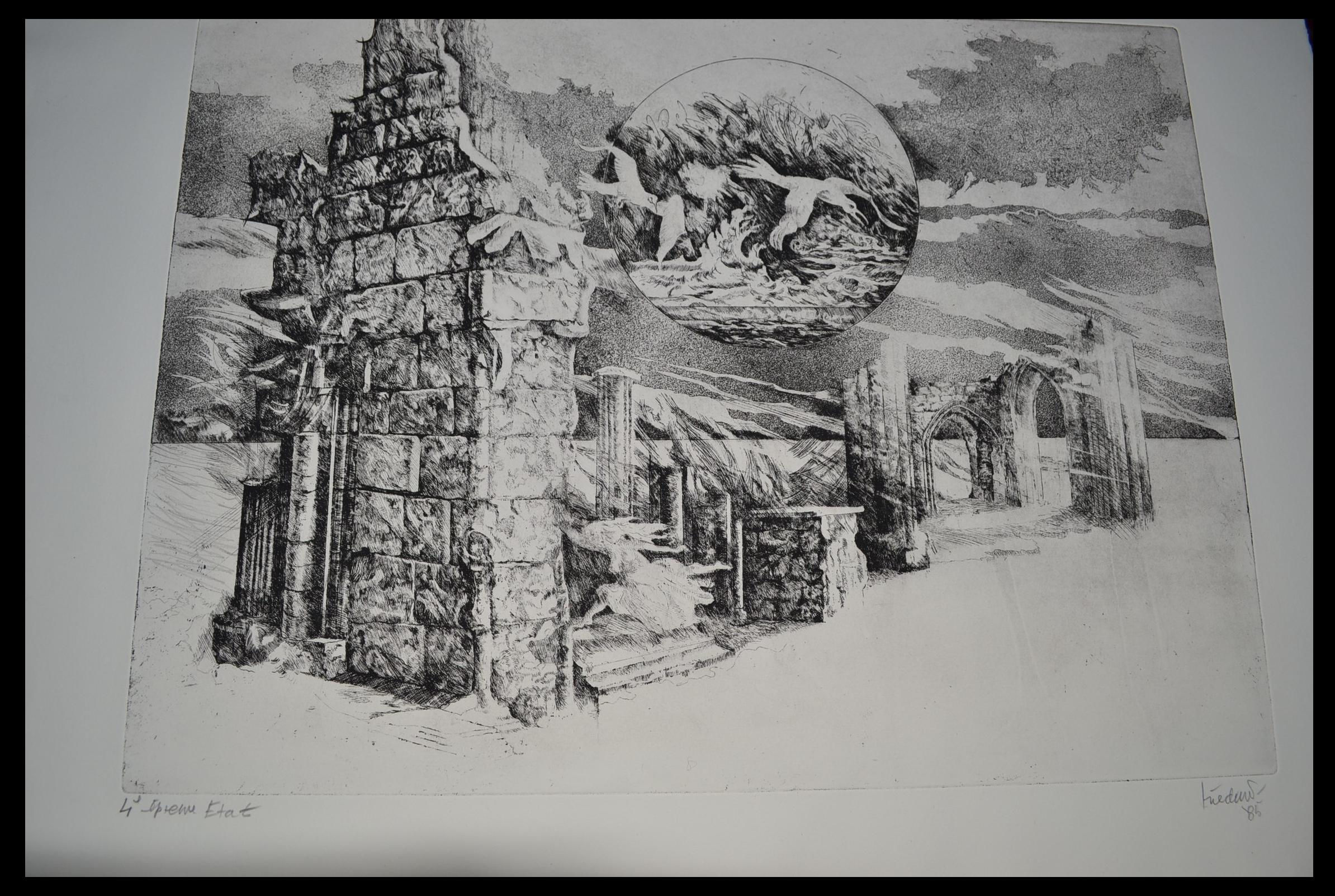 Hilda VAN NORDEN (1922-2017) , Gravure "Rêve " ,1985