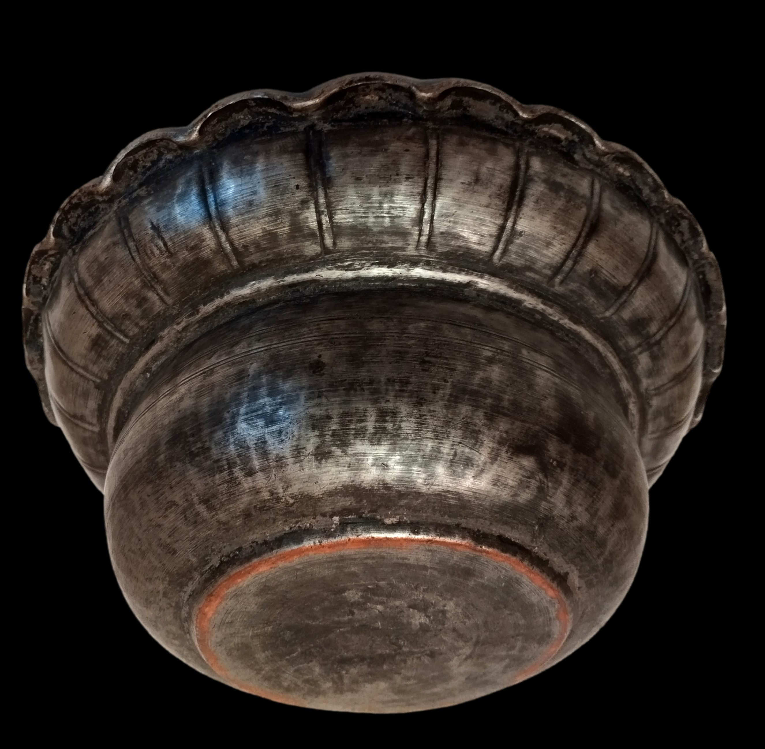Bassin d'Aiguière, cuivre étamé, Art Ottoman, XIXème S