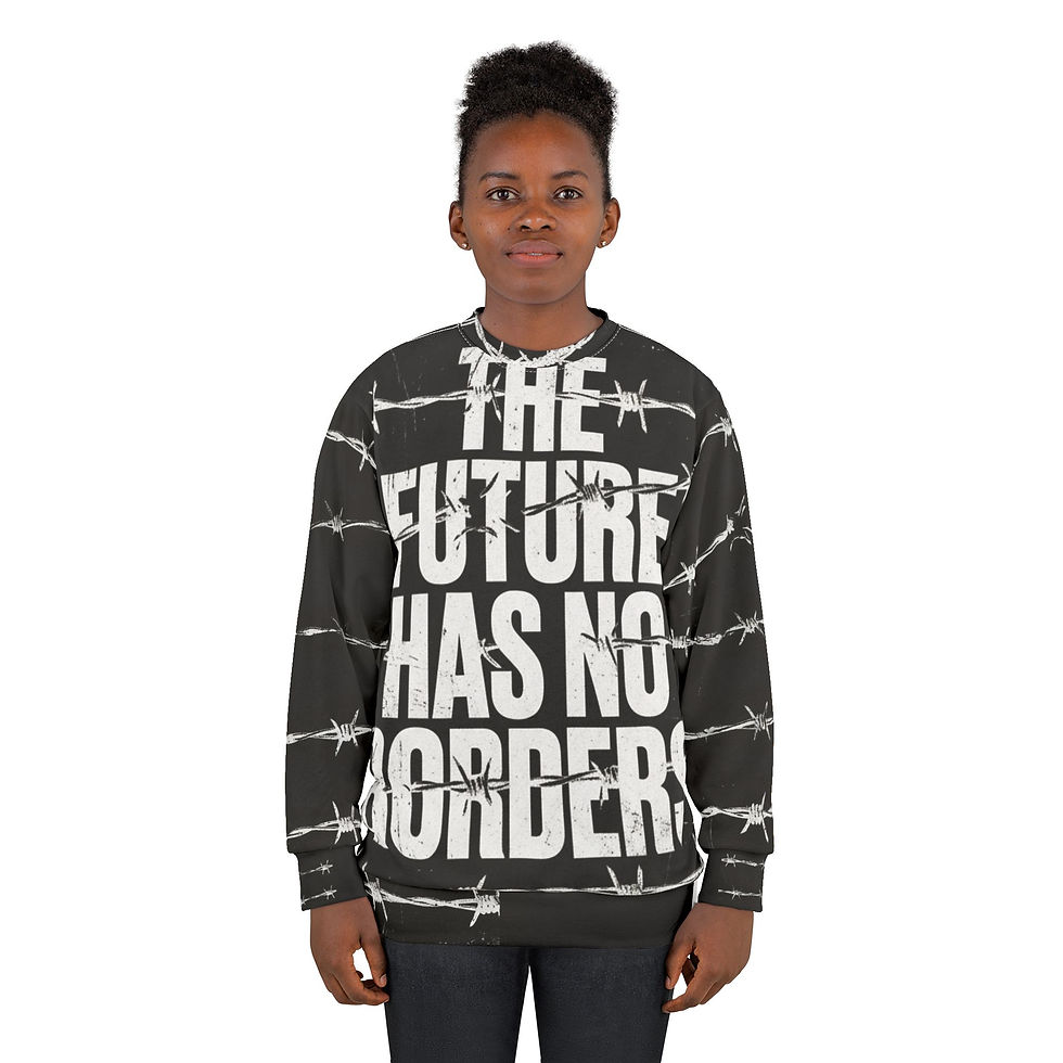 Thumbnail: Sweatshirt — "The Future Has No Borders" Barbed Wire Crewneck