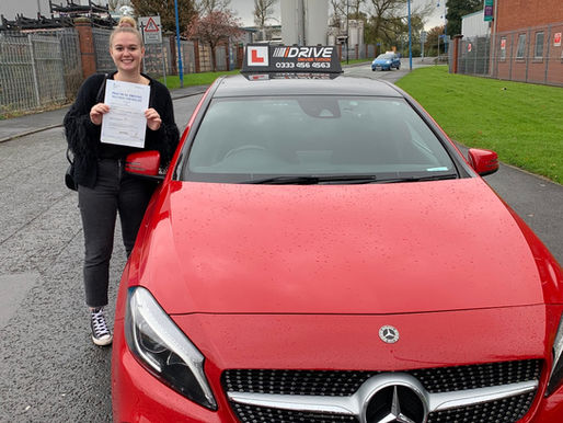 Katie passes her driving test easily on her first attempt after taking Manual Driving lessons