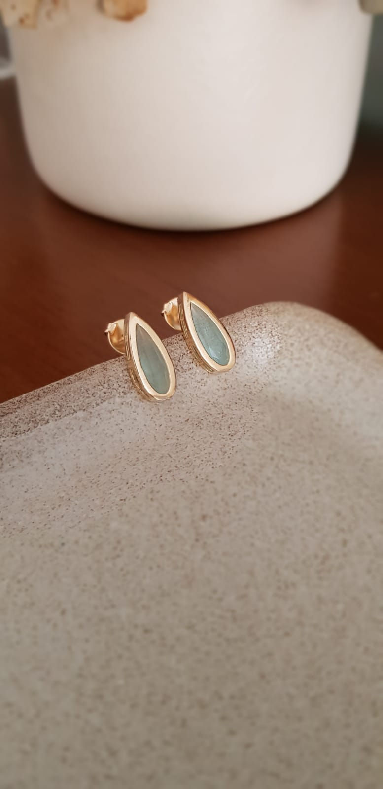 Miniatura: Brinco Gota Cristal Azul