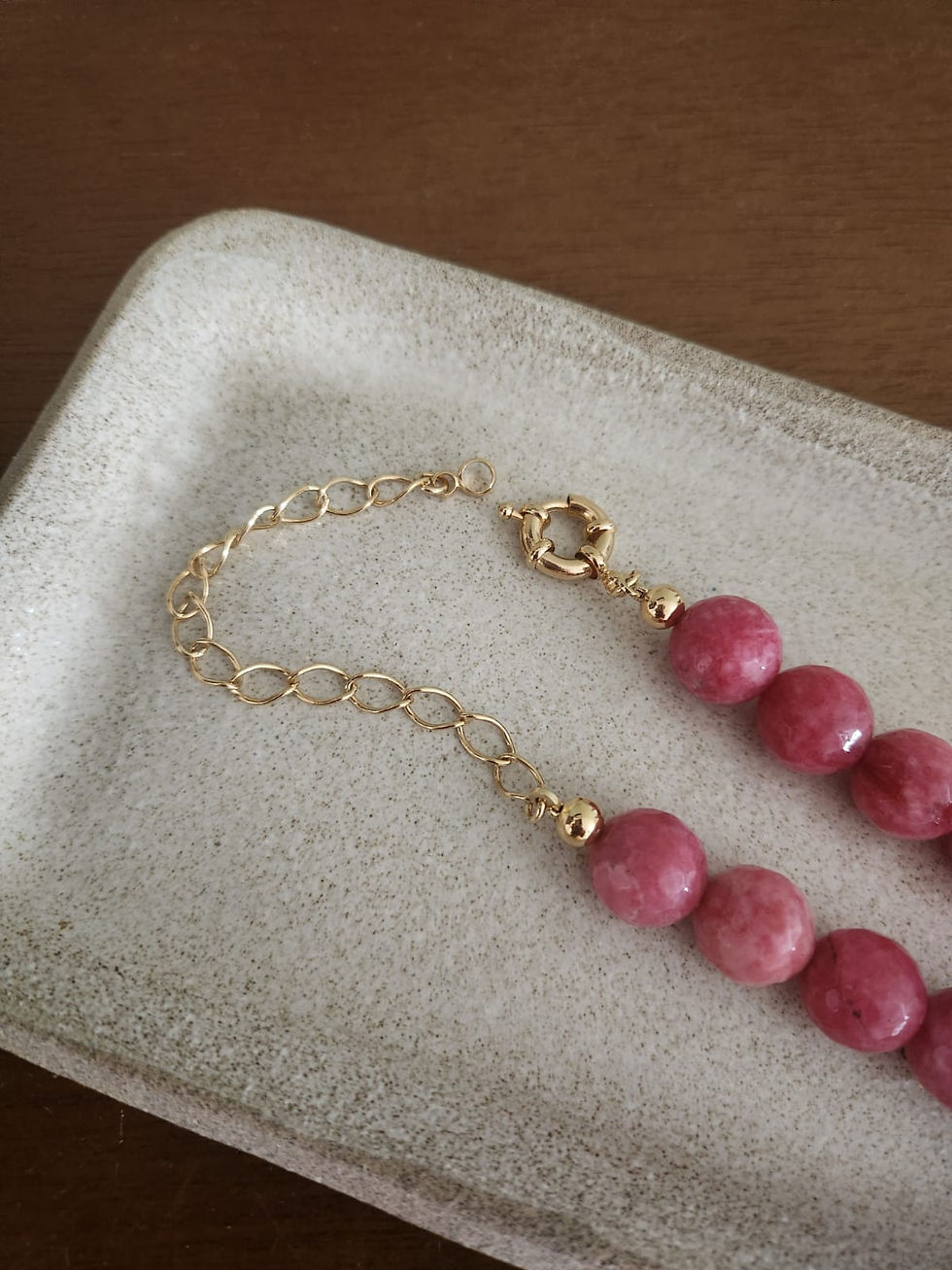 Miniatura: Colar Pedra Natural Jade Goiaba