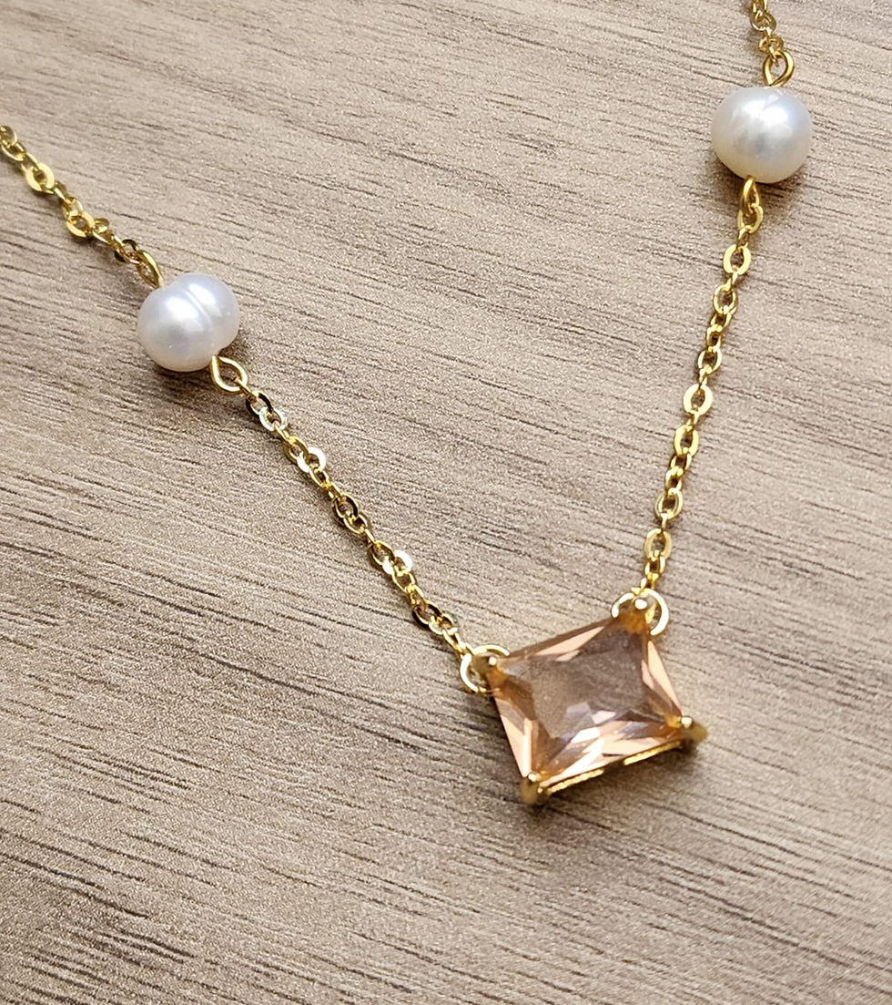 Miniatura: Choker Pérola Shell e Citrino