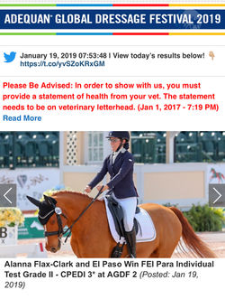 Alanna Flax-Clark and El Paso win FEI Para Individual Test Grade II- CPEDI 3* at AGDF2