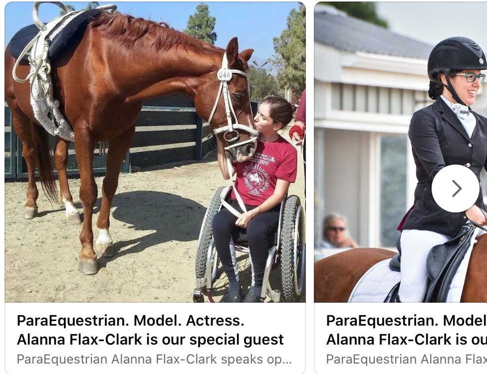 ParaEquestrian. Model. Actress. Alanna Flax-Clark is our Special Guest.