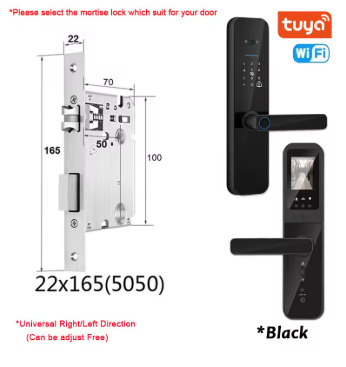 Miniatura: Cerradura de puerta inteligente electrónica Digital con cámara biométrica
