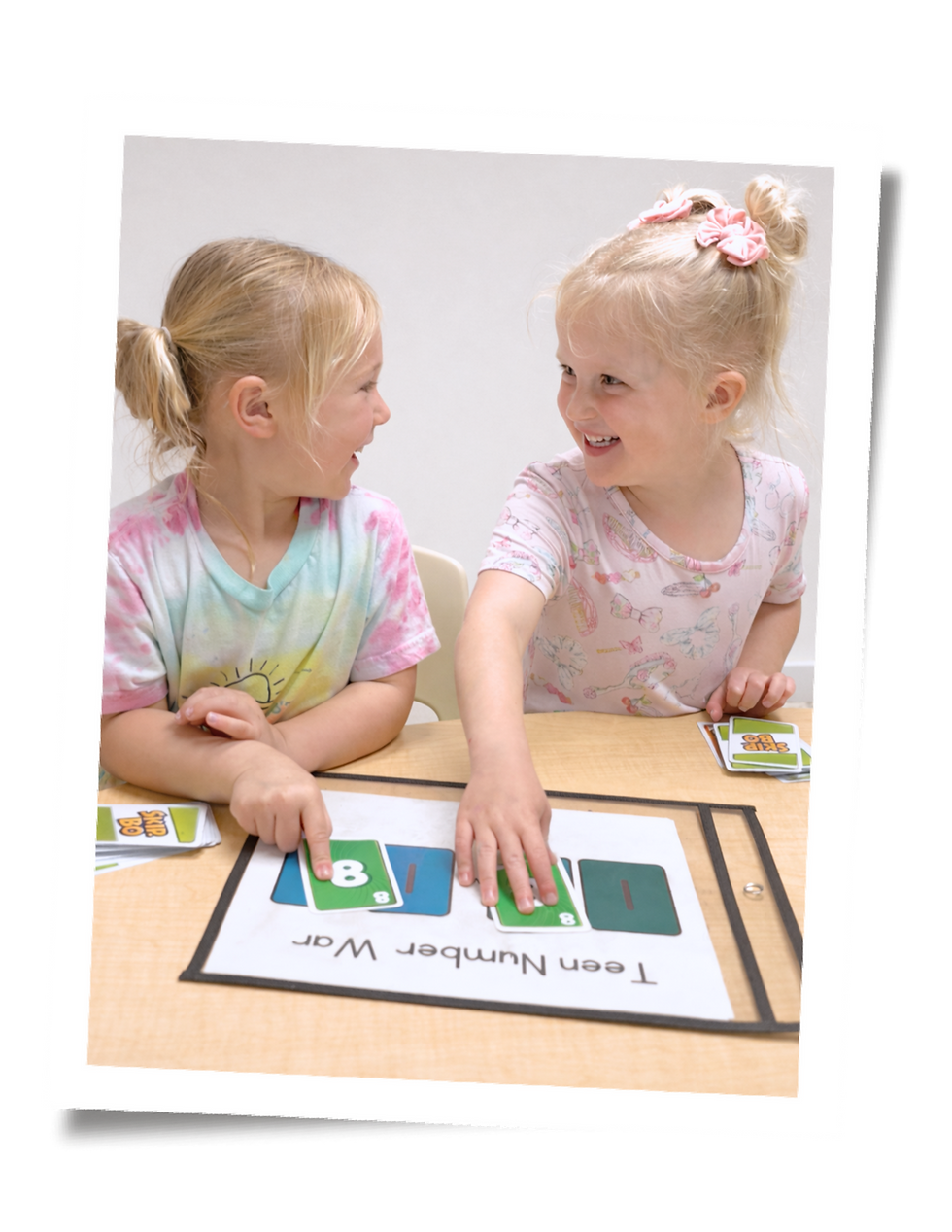 Students playing an educational game together