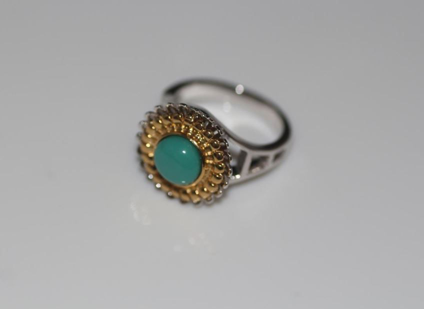 Thumbnail: LKKLILY  Daisy Flower Turquoise Ring