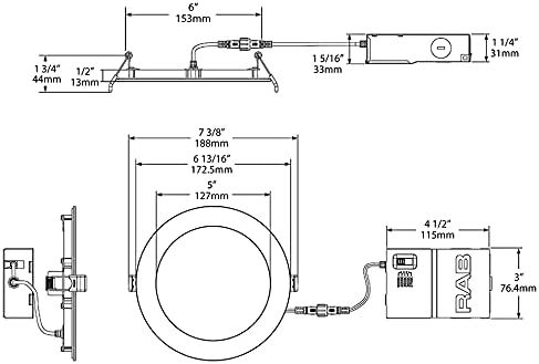 Thumbnail: RAB WFRL6R139FA120WS Edge-Lit Wafer CCT Field Adjustable, 2700/3000/3500/4000/50
