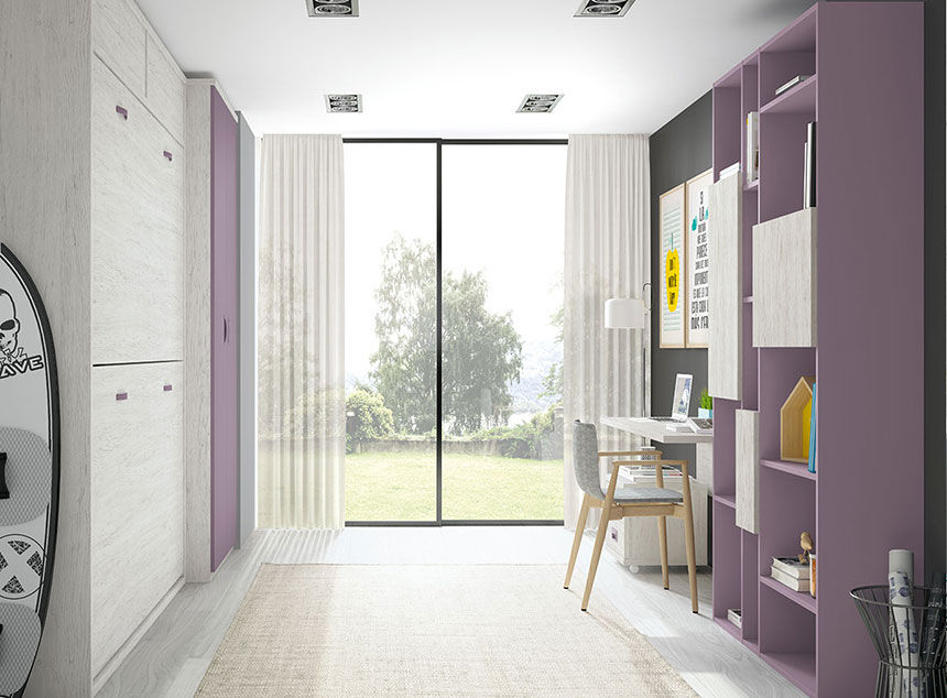 Miniature : Lits escamotables NEO superposés 2x90x190 cm avec bureau