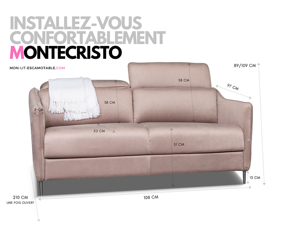 Miniature : Canapé convertible MONTECRISTO couchage quotidien