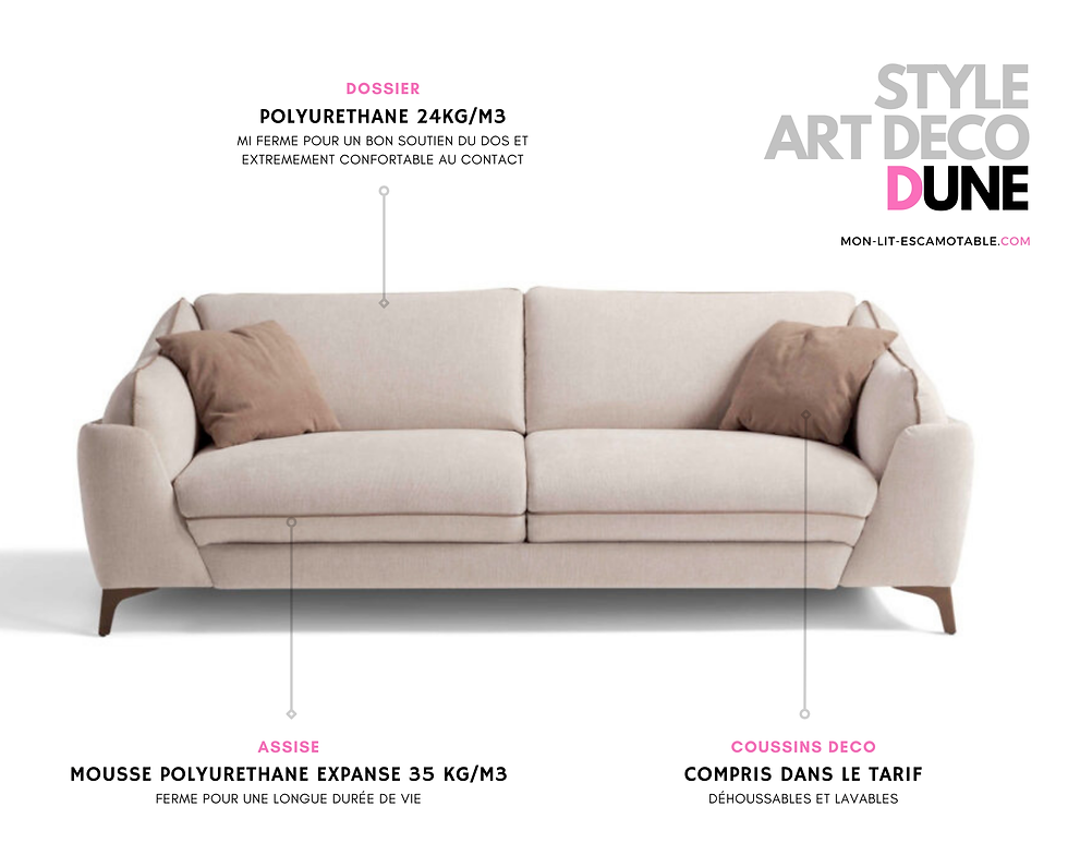 Miniature : Canapé convertible DUNE couchage quotidien